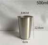 50 piezas 500 ML tazas de acero inoxidable con tapa de silicona tapa jugo cerveza tazas 16 oz vaso Metal cocina taza para beber SN1335