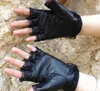 Gants sans doigts en cuir véritable noir pour femme, lot de 5 pièces, à la mode, pour la danse et le sport, GL12638