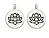 100Pcs/lot alloy Lotus Flower Charms Antique silver Charms Pendant For necklace Jewelry Making findings 20x15mm