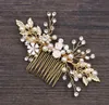 Peigne à feuilles d'or pour cheveux de mariée, accessoires pour robe de mariée, ornements de mariée, 9652045