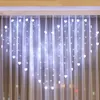 124 LED-lampor 2m * 1,5m Hjärtform Gardinljus Flash Julgransprydnad Fairy Wedding Light 8Color Vattentät LED Light Strip Lighting