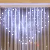 124 LED-lampor 2m * 1,5m Hjärtform Gardinljus Flash Julgransprydnad Fairy Wedding Light 8Color Vattentät LED Light Strip Lighting