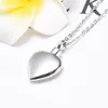 Stainless Steel simple Heart Cremation Pendant Necklace Memory Ashes Keepsake Urn Necklace Funeral Casket Jewelry
