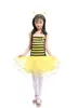 Little Bee Girls Siling Dress Yellow Yarn Patchwork Tutu Gonna con Yellow Wing + Headband Princess Dress Suits Costume per bambini di Halloween