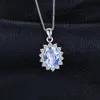 JewelryPalace Princess Diana 2.9ct Natural Blue Topaz Pendenti Solido 925 Sterling Silver Charm Fashion Fine Jewelry per le donne S18101308