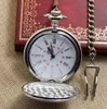 Ny ankomst Silver Smooth Quartz Pocket Watch med kort kedja bästa gåva till män kvinnor