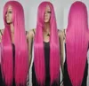 Ny Extra Long Rak Rapunzel Tangled Hot Pink Bangs Cosplay Hair Wigs