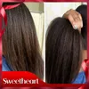 Natural Olhando Completa Rendas Kinky Em Linha Reta Cabelo Sem Cola Rendas Dianteira Sintética Yaki Em Linha Reta Perucas com o Cabelo Do Bebê Resistente Ao Calor Mulheres Cheias Perucas