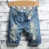 Sumpi estivi in denim uomo jeans maschi jean shorts buco hip hop bermuda maschio jogger short jeans4772024