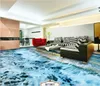 Kundenspezifische Bodendapete 3D stereoskopische Delphin-Ozean-Badezimmerbodendonbilder Selbstklebende wasserdichte Fußboden