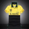 Racing kvinnors polos broderi bomullsskjortor anpassade fit usa korta ärm team tröjor storlek s-5xl