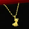 Recién llegado, collares con colgante de perro del zodiaco bonito chapado en oro a la moda con joyería de cadena retorcida de Singapur para mujer