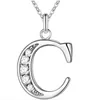 Bijoux fantaisie 925 argent plaqué lettre A à Z 26 caractères pendentif colliers Style européen pour les femmes