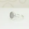 newest Compatible fit for Jewelry Silver Ring Authentic 925 Sterling Silver round disc Ring with cz paved