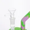 Pompoen Silicon Water Pijp Silicon DAB RIGHT MET GLAS KOM SILICONE JAR EN GLAS DOWN STEM WAAKAH BONS SILICONE BONG 473