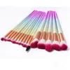Rainbow Makeup Brushes Set Diamond Eyes Powder Foundation Cosmetics Beauty Tools Multipurpose Fan Make up Brush Kit