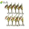 Hengjia 20 SZTUK Nowa Metalowa łyżka Spinnerbait Przynęty połowów z Hakami Trebler Wobler Goldon Cekiny Przynęty 6.7cm-7,3G