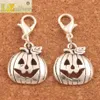 100pcslot Halloween Pumpkins Lobster Claw Clasp Charm Beads 323x159mm Antique silver Jewelry DIY C10989367890