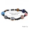 2018 Nieuwe Handgemaakte Zonnestelsel Armband Universe Galaxy De acht planeten Star Natural Stone Bead Armbanden Armbanden Sieraden