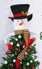Dekorationer Jul snögubbe Top Of The Tree Hugger Tree Dress Up Xmas/Holiday/Winter Wonderland Party Decoration Ornament Supplies