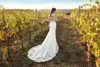 Eddy K Wedding Dresses Gorgeous Lace Applique Sweep Train Bridal Gowns Sleeveless Sexy Mermaid Wedding Dress