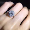 Handgjorda Lady 100% Soild 925 Sterling Silver Ring Oval Klipp 0,6ct Sona 5A CZ Engagement Bröllop Band Ringar för Kvinnor Smycken