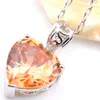 Novel Luckyshine 5 Sets Fashion Heart Morganite Crystal Cubic Zirconia 925 Silver Pendants Necklaces Earrings Gift Wedding Jewelry Sets