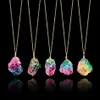 5 stks Natural Crystal Point Quartz Healing Hanger Ketting Voor Mannen Vrouwen Eenvoudige Persoonlijkheid Sieraden Gift