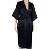 H Siyah Erkekler Seksi Sahte İpek Kimono Batrobe Elbise Çin tarzı erkek Robe Nightgown Placare artı boyut S M L XXL XXXL17380533