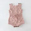 Bébés Filles Tricoté Barboteuses 2019 INS Nouveau Printemps Automne Enfants Sans Manches Balle À La Main Tricoté Combinaison Coton Haute Qualité Barboteuse Vêtements