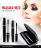 mascara Release Beauty 3D de haute qualité, kit de mascara pour cils avec tube foncé, combinaison de fibres de mascara épaisses avec emballage de vente au détail.