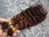 33 # Kinky Curly Keratin Hair Extension 100g I Paznokci Wskazówka Pre Bonded Keratyn Fusion Włosy 16 "18" 20 "22" 24 "100% Remy Ludzkie Przedłużanie Włosów