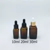 10ml 20ml 30ml Amber Essential Oljeflaska, Reagens Eye Dropper Glass Aromaterapi Liquid Pipette Bottle Refillable 100pcs