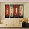 Hand Painted Figure Oil Painting On Canvas Abstract Africa Women Paintings Home Decoration Wall Art 4Panel Pictures Set5175850