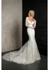 Bridal Bien Savvy Gowns Mermaid Dress Full Lace Appliced ​​Backless Beach Long Sleeves Wedding Dresses Vestido de Novia Es