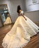 Princesa Dubai Vestidos de casamento com Applique Floral 3D Sexy Alças Lace-Up vestido de baile vestido de noiva Glamorous Arábia Saudita vestido de casamento