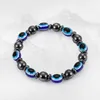 2018 Energy Magnetic Ematite Blue Evil eye Bracciale donna Power Healthy Black Gallstone Catene di perline Bracciale per gioielli moda uomo