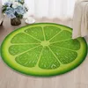 Antidérapant 3D impression de fruits salon tapis rond salon tapis de sol enfants chevets tapis table basse coussin de pied lavable Cryst4155754