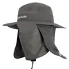 Utomhus accs unisex fiskare mesh hink hatt män bred grim runda camping sol hattar kvinnor vandring nack klapp mygg myggskydd9073354