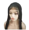 Kvinnor Lady Braid Long Straight Wigs Lace Front Baby Hair Dreadlock Braids 26inch Syntetisk peruk vrider Cornrows FZP72