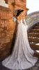 Designa nya axlarna långa ärmar sjöjungfru bröllopsklänningar med löstagbar spets uppåt domstolståg brudklänningar