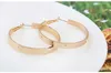 Exaggerated Hoop Earrings For Women Fashion Party Rose Champagne White Gold Color 100% Austria Crystal Jewelry Christmas gift296y