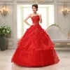 Foto real personalizada feita vestido de noiva de 2018 Luxo laço bordado floral vermelho bandagem vestidos noiva vestidos de noiva