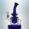 Tornado Recycler Narghilè Dab Oil Rig Klein Recyler Bong in vetro Showehead Perc Bong Base pesante 14,5 mm Giunto femmina Tubi dell'acqua Spessore 4 mm