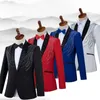 Blue Red White Black slim Men's Suits Shining Rhinestones suit Adult performance clothes Chorus Bar Singer Host Wedding Master Stage Costume