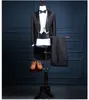 2018 جديد وصول الكلاسيكية لامعة سوداء الذيل معطف العريس البدلات الرسمية الرصيف البدلة مخصص الزفاف العشاء الدعاوى tailcoat (سترة + سروال + سترة + القوس