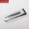 Qoong letras personalizadas de acero inoxidable plata delgado bolsillo clip tarjeta de visita tarjeta de crédito cartera de efectivo QZ40-008