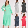 Vestidos de fiesta Romacci Mujeres 5XL MÁS TAMAÑO DE TAMAÑO POLLA DOT BOTONES RUPLE MANUE LARGO Flojo Vestido Maxi Beach Vintage Boho One-Piece