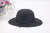 Verão Dobrável Grande Chapéu Vintage Mulheres Tentais Faux Lã Beach Hat Sun Hat