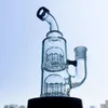 Kalın Cam Bong Nargile 12 Arms Ağaç Percolator Perc Petrol Kuyuları Çift Dab Rig 14mm Kadın Erkek Ortak Su Boruları